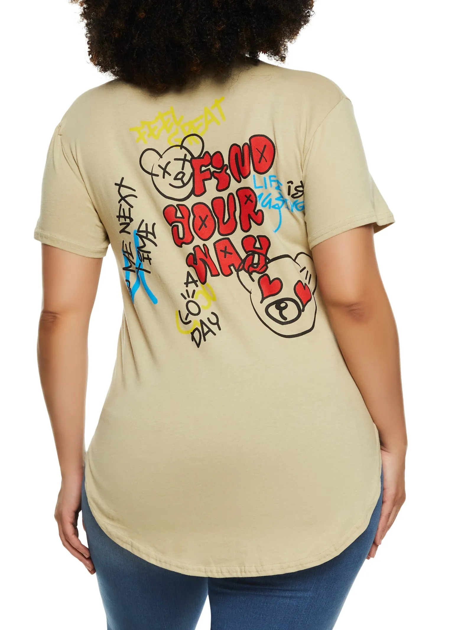 Plus Size Find Your Way Tunic Graphic T Shirt sold by Rainbow
