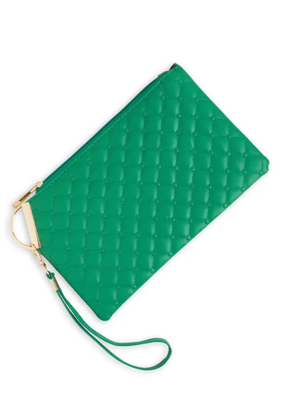 Faux Leather Quilted Wristlet sold by Rainbow