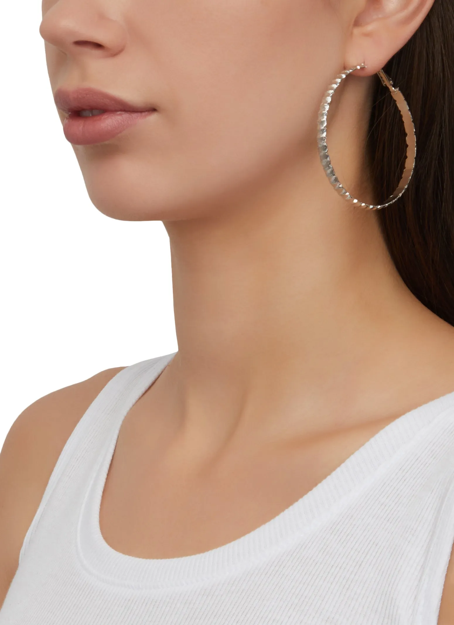 Cubic Zirconia Stud and Hoop Earring Set sold by Rainbow product image thumbnail 2
