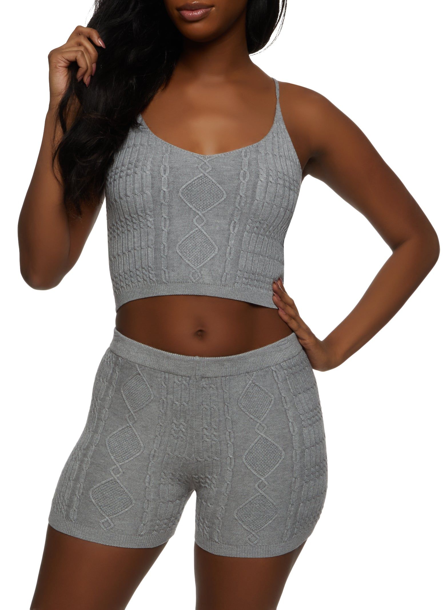 Cable Knit Cropped Cami sold by Rainbow