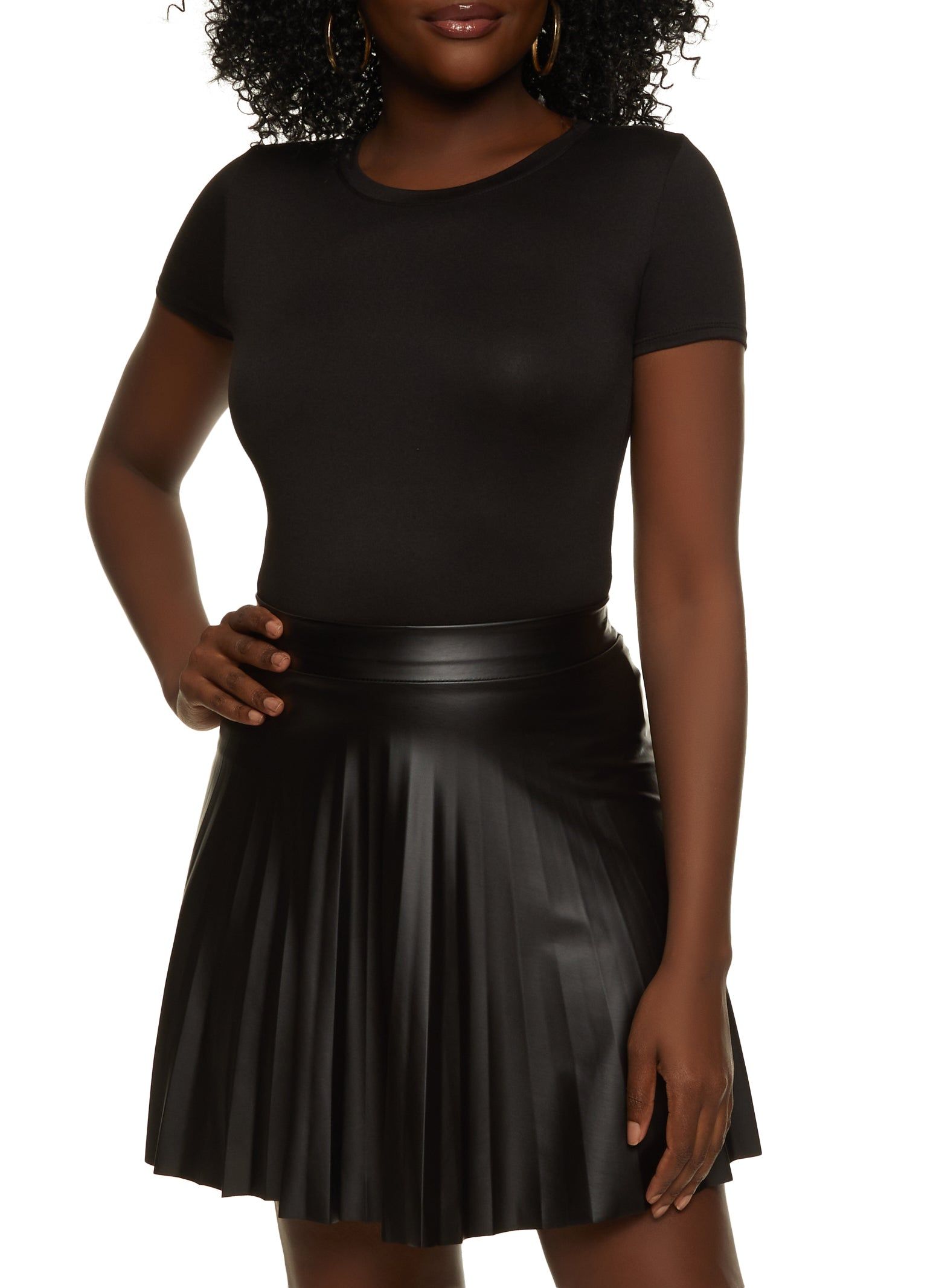 Solid Crew Neck Short Sleeve Bodysuit sold by Rainbow product image thumbnail 2