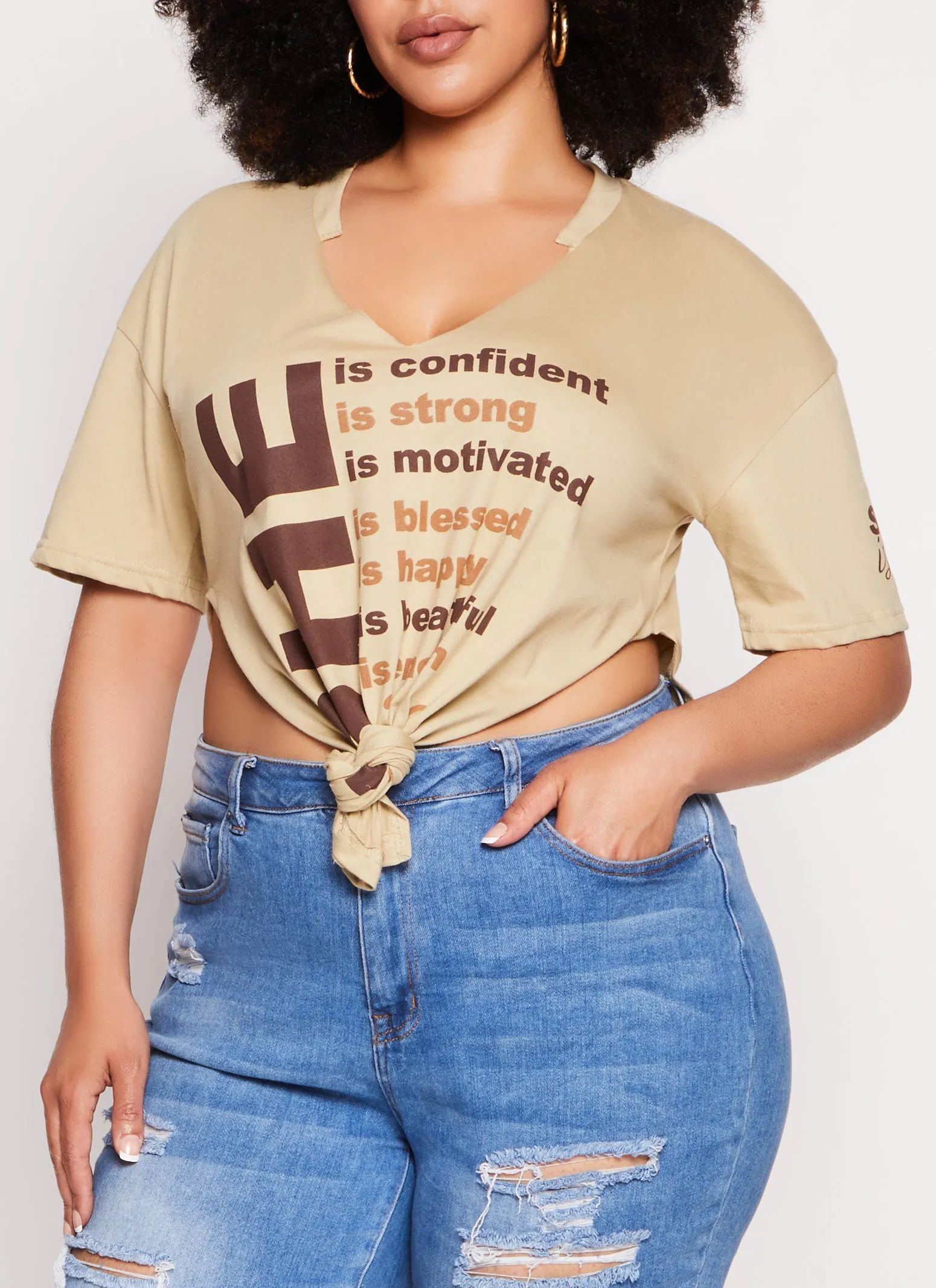 Plus Size She Is Me Graphic Tee sold by Rainbow