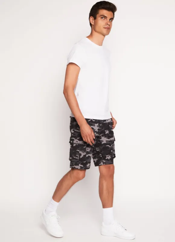 Mens Twill Camo Cargo Shorts sold by Rainbow