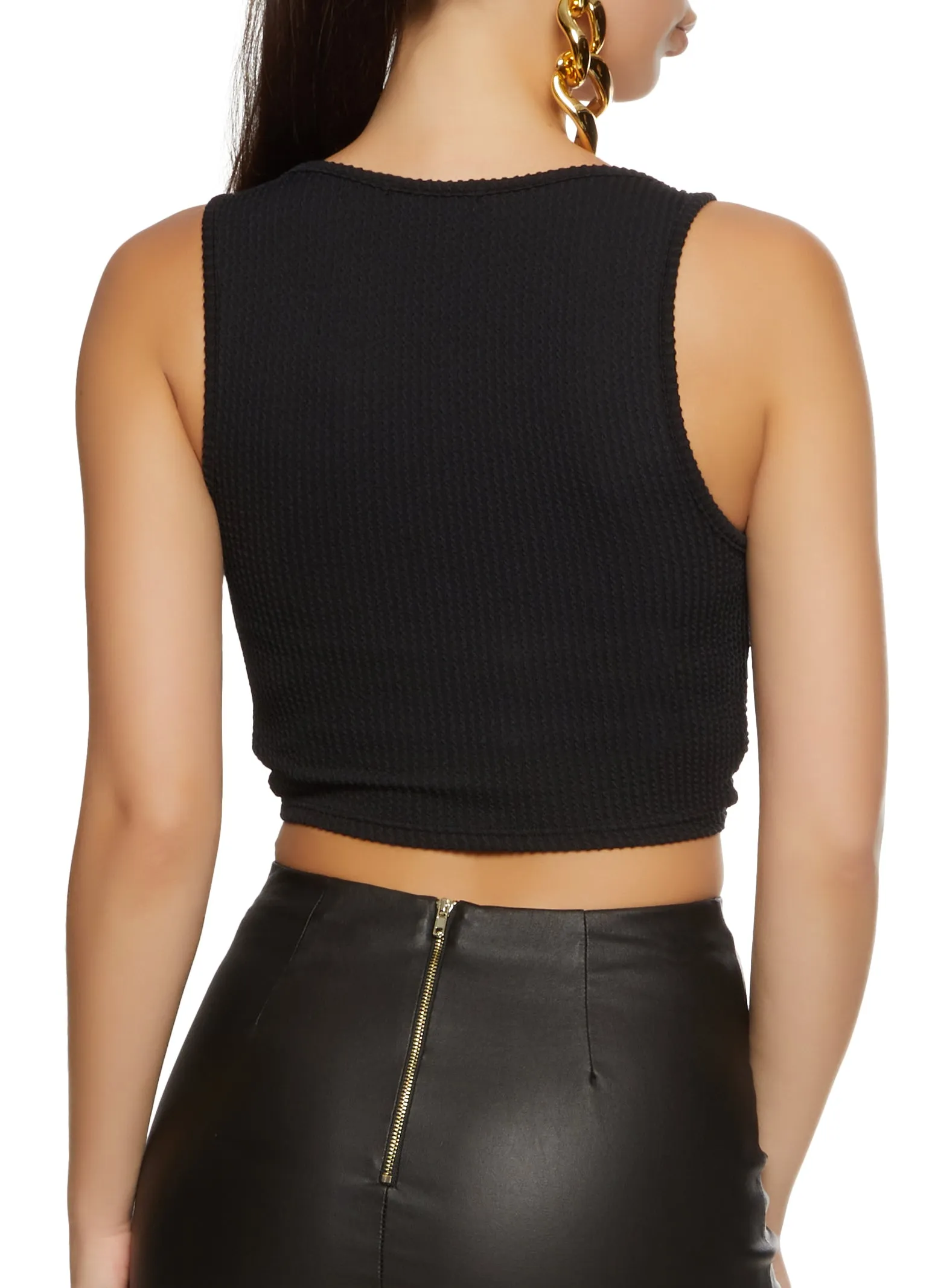 Chain Strap Detail Twist Front Crop Top sold by Rainbow product image thumbnail 2