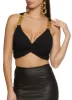 Chain Strap Detail Twist Front Crop Top sold by Rainbow