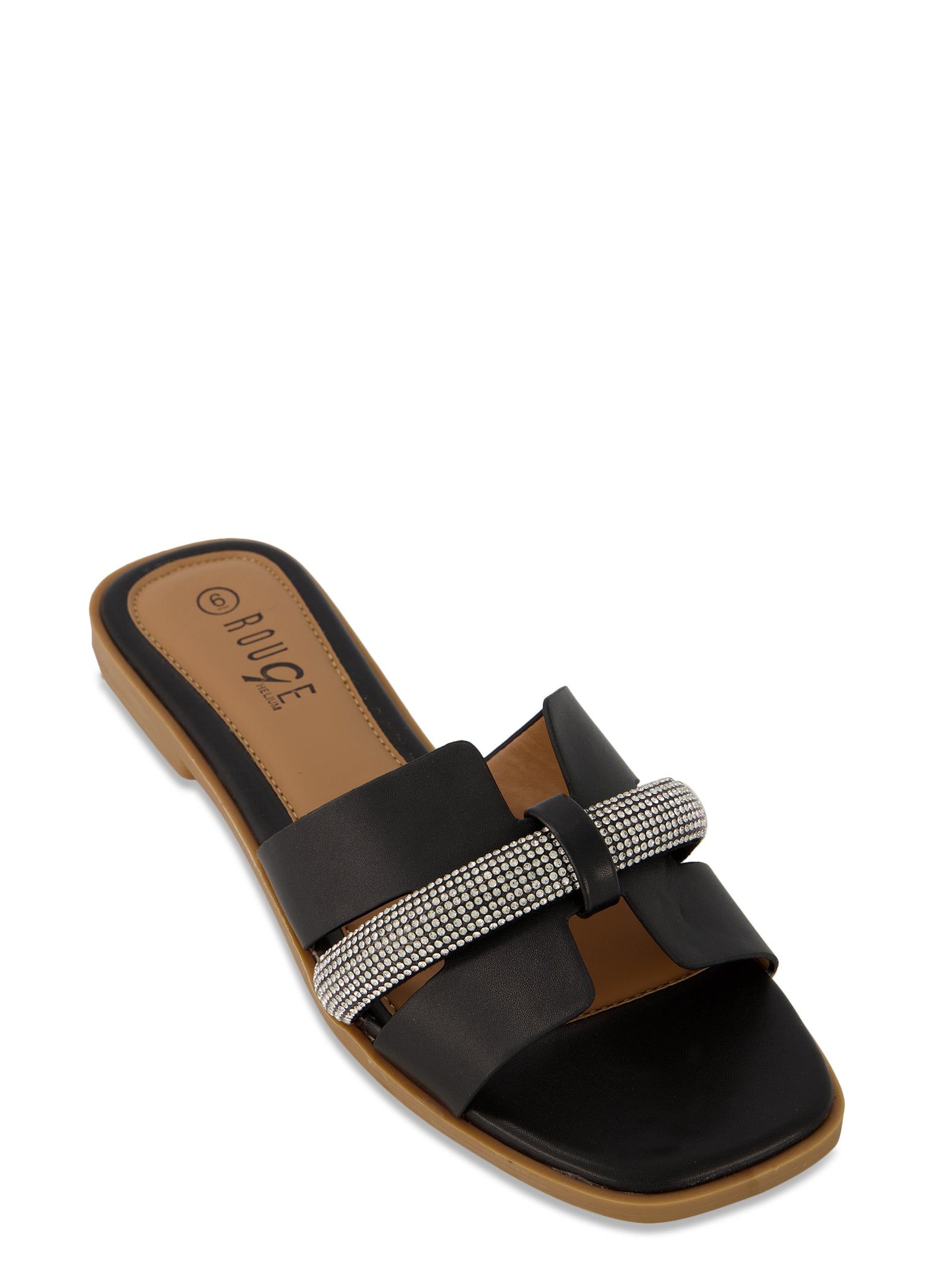 Rhinestone Cut Out Band Slide Sandals sold by Rainbow