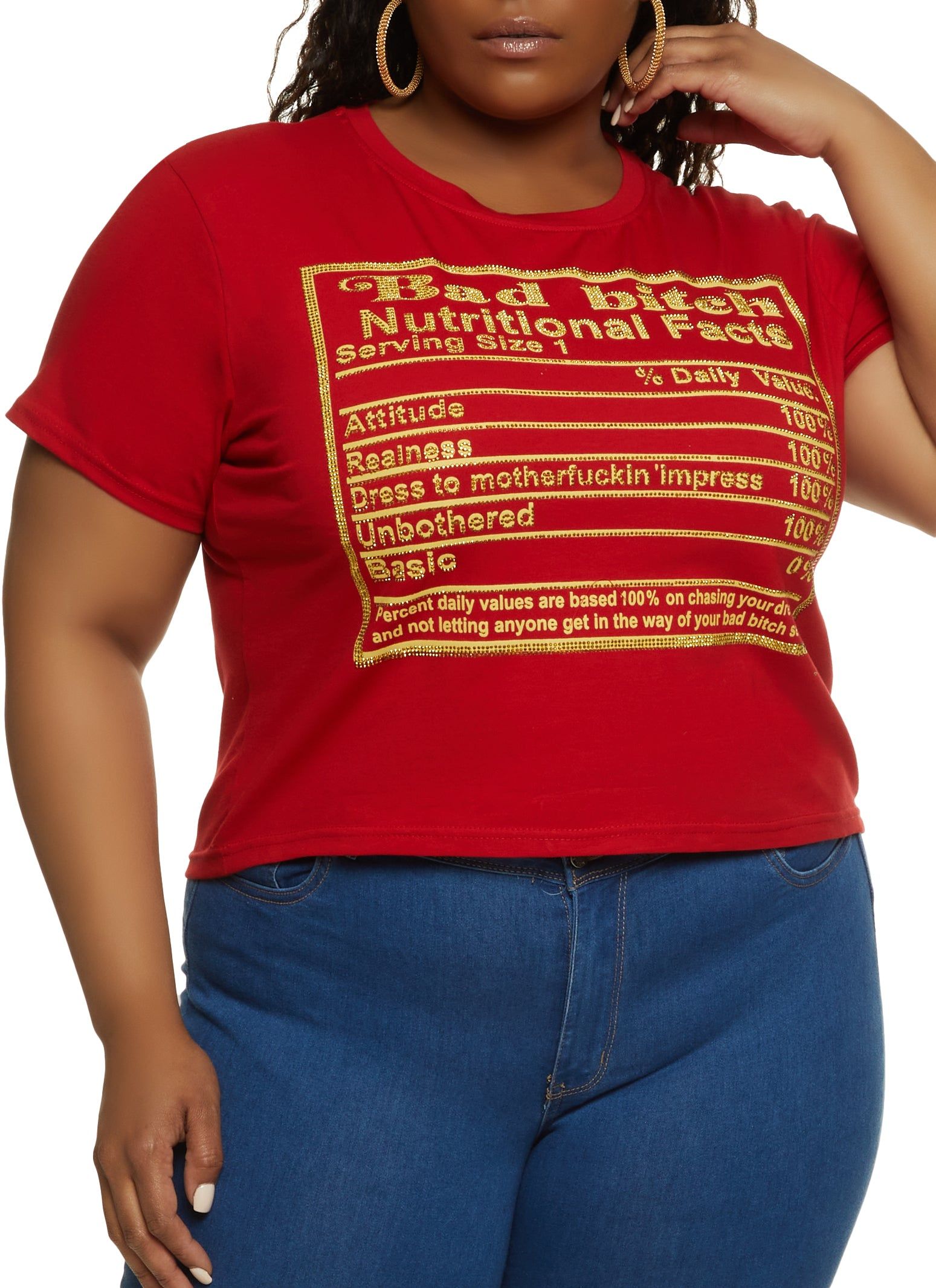 Plus Size Nutritional Facts Graphic Tee sold by Rainbow
