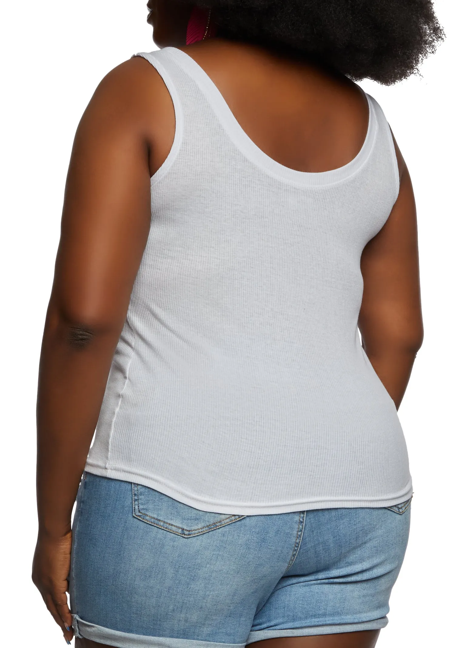 Plus Size Rib Knit Scoop Neck Tank Top sold by Rainbow product image thumbnail 3