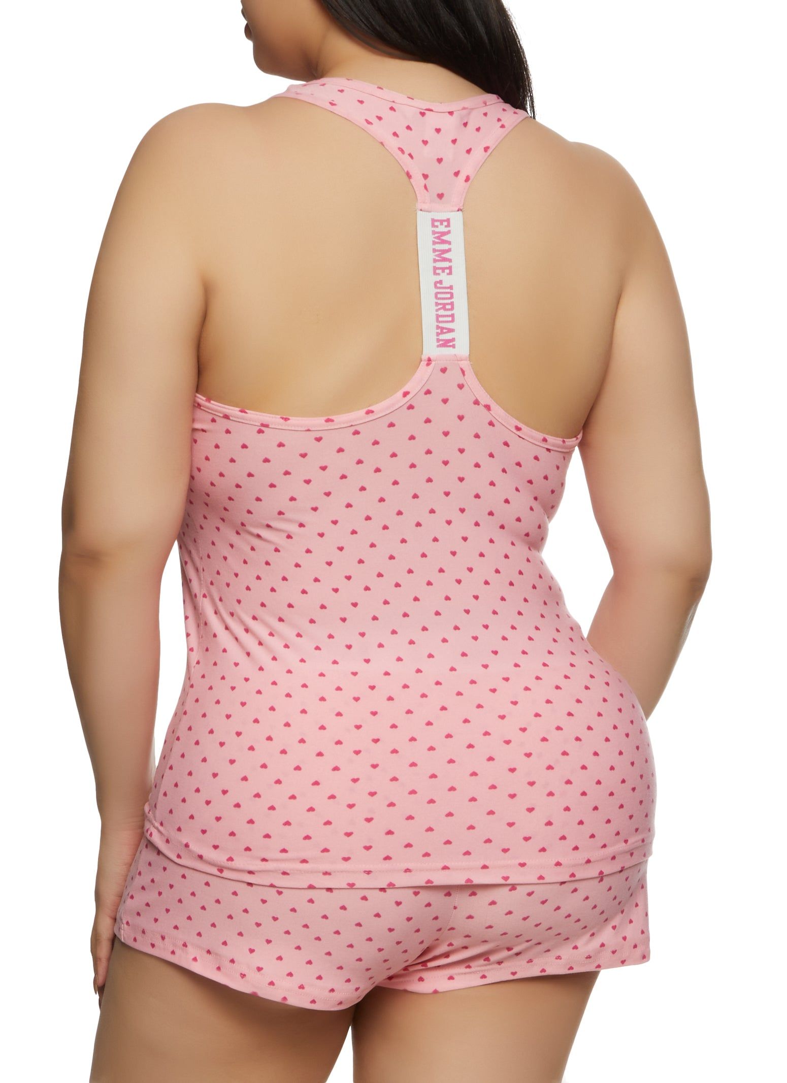 Plus Size Lets Get Cozy Racerback Pajama Tank Top and Shorts sold by Rainbow product image thumbnail 2