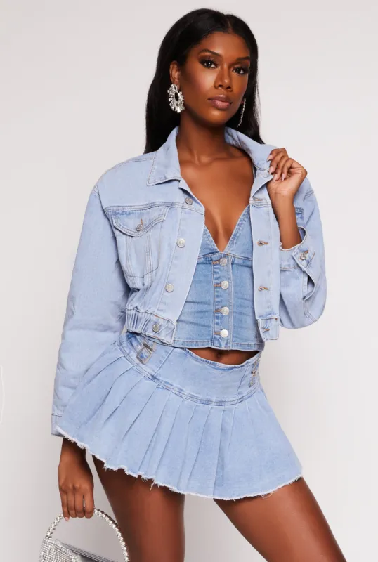 Almost Famous Denim Bomber Jacket sold by Rainbow