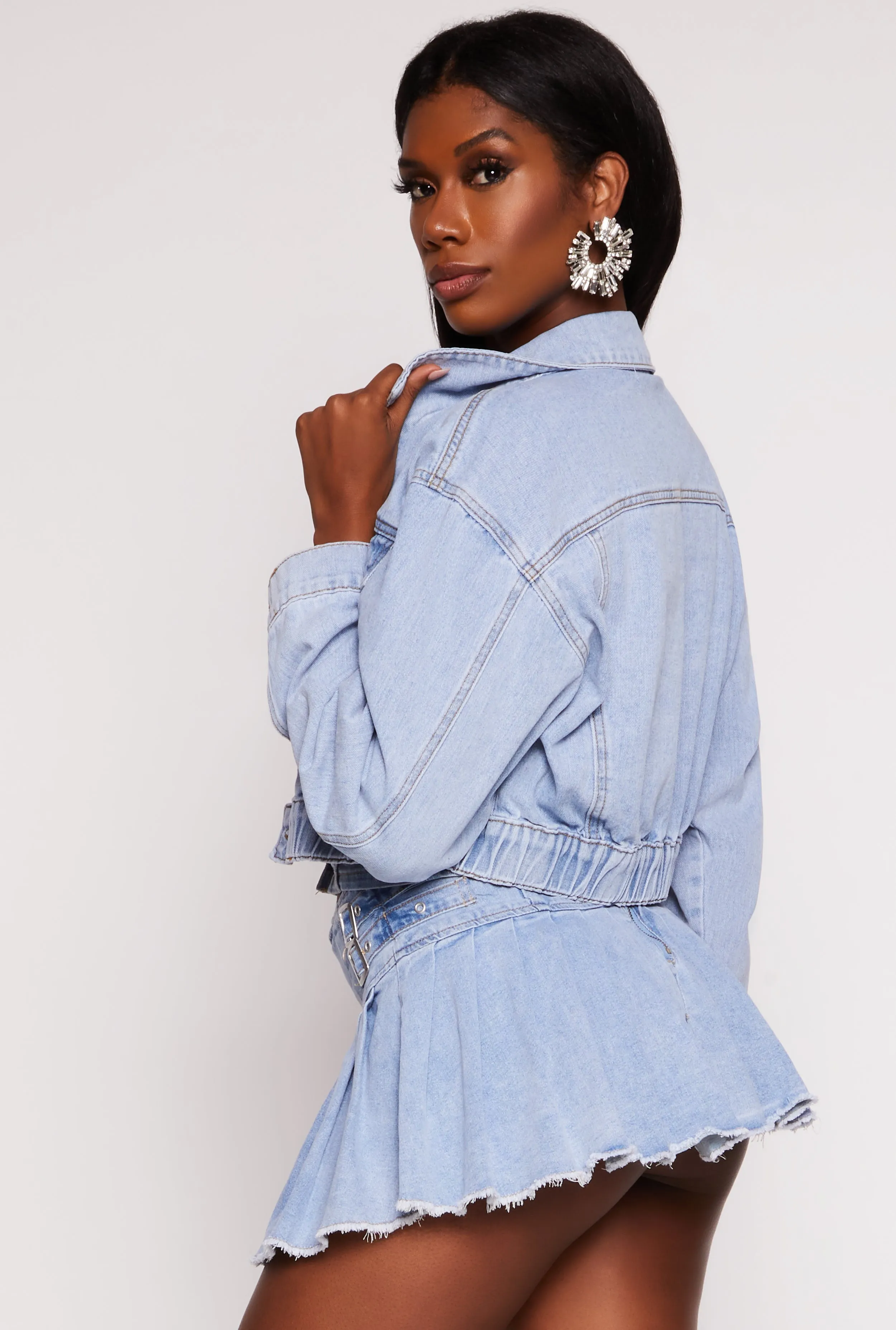 Almost Famous Denim Bomber Jacket sold by Rainbow product image thumbnail 3
