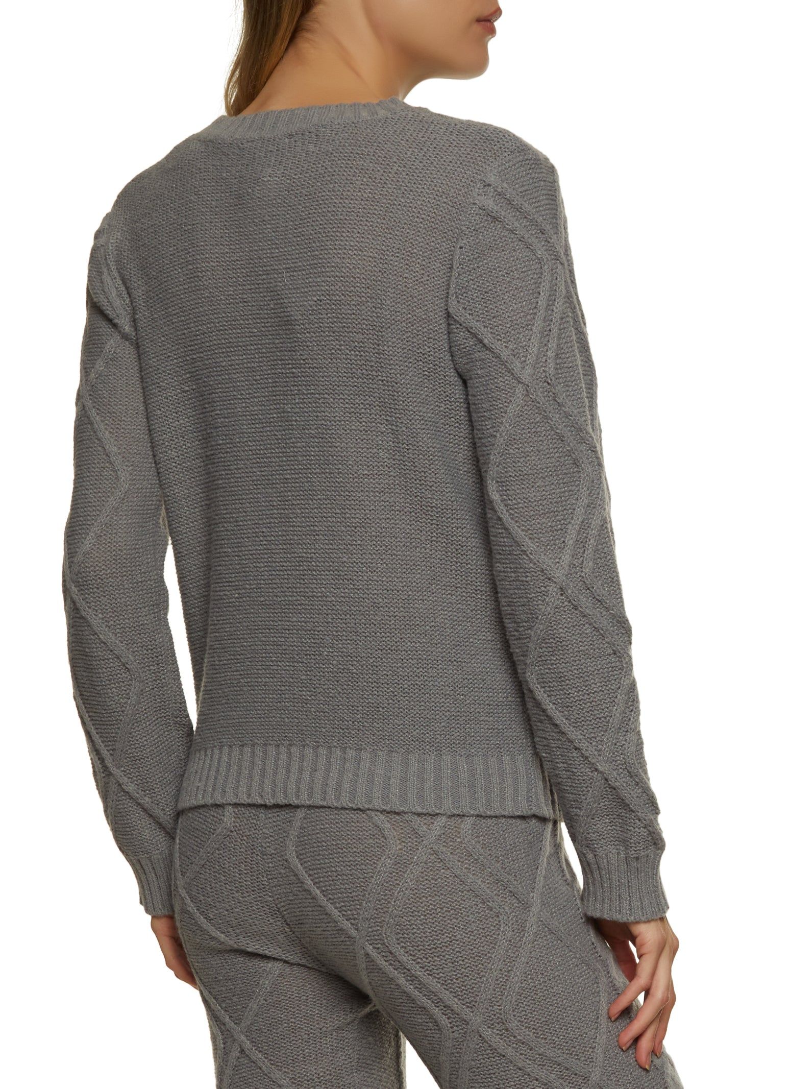Cable Knit Crew Neck Pullover Sweater sold by Rainbow product image thumbnail 3
