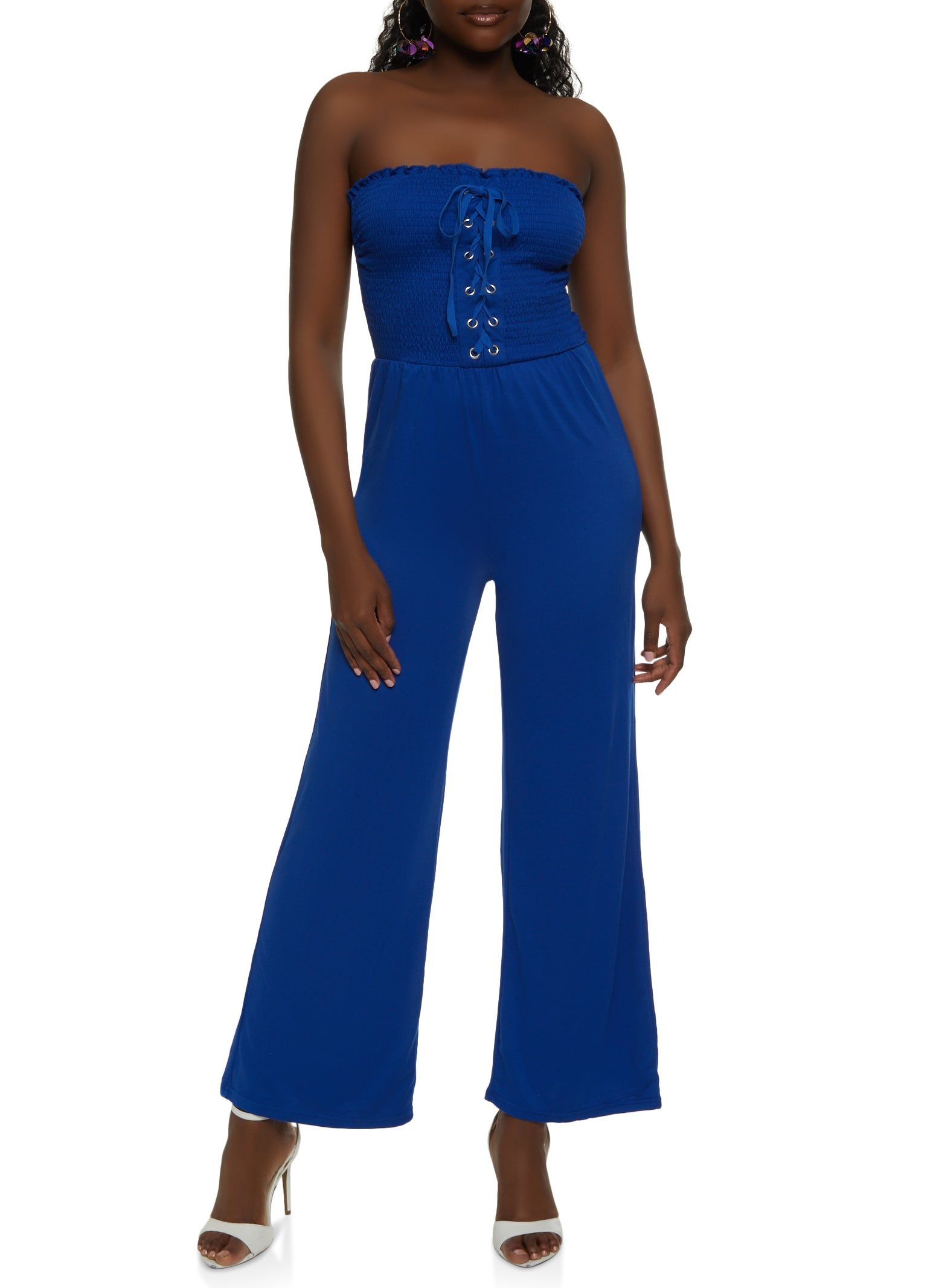 Smocked Lace Up Front Jumpsuit sold by Rainbow product image thumbnail 2