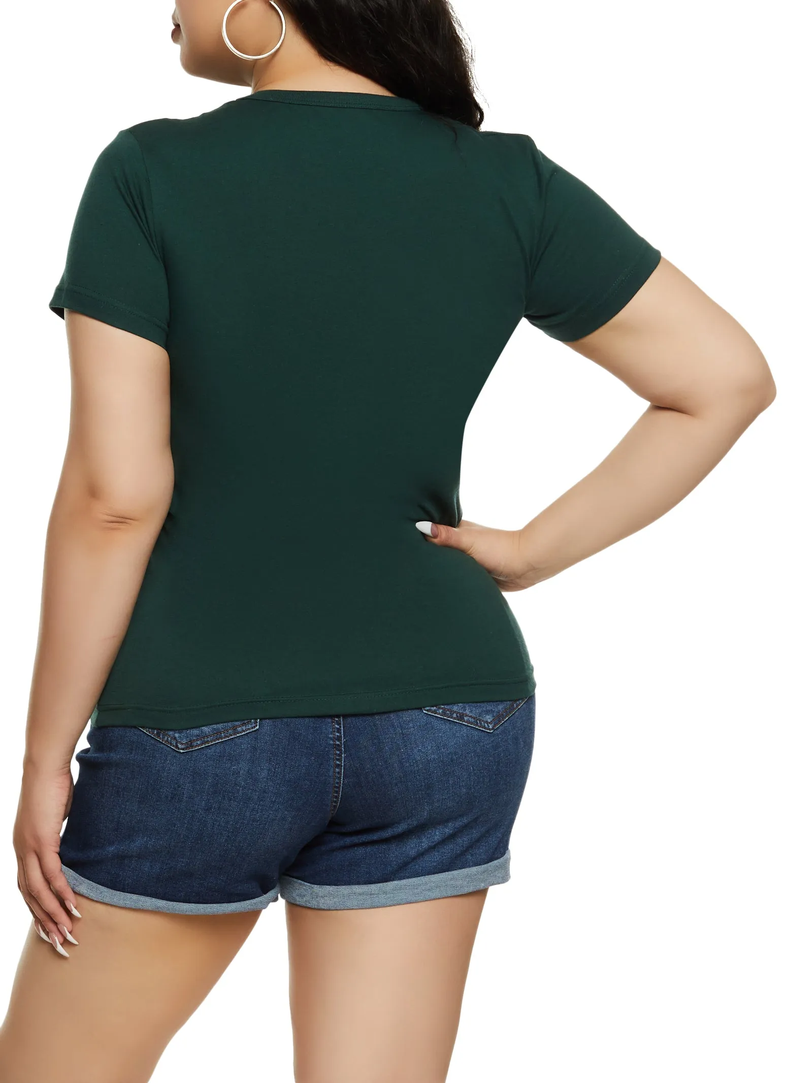 Plus Size Basic Laser Cut T Shirt sold by Rainbow product image thumbnail 3