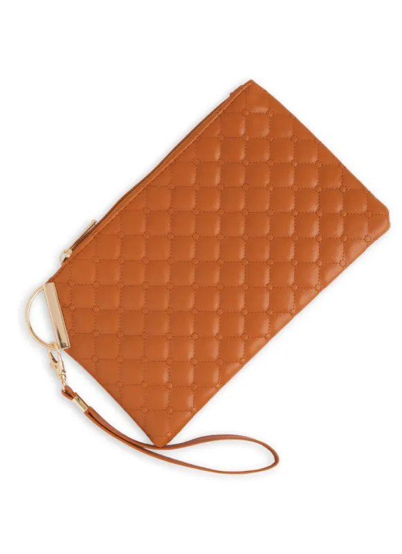 Faux Leather Quilted Wristlet sold by Rainbow