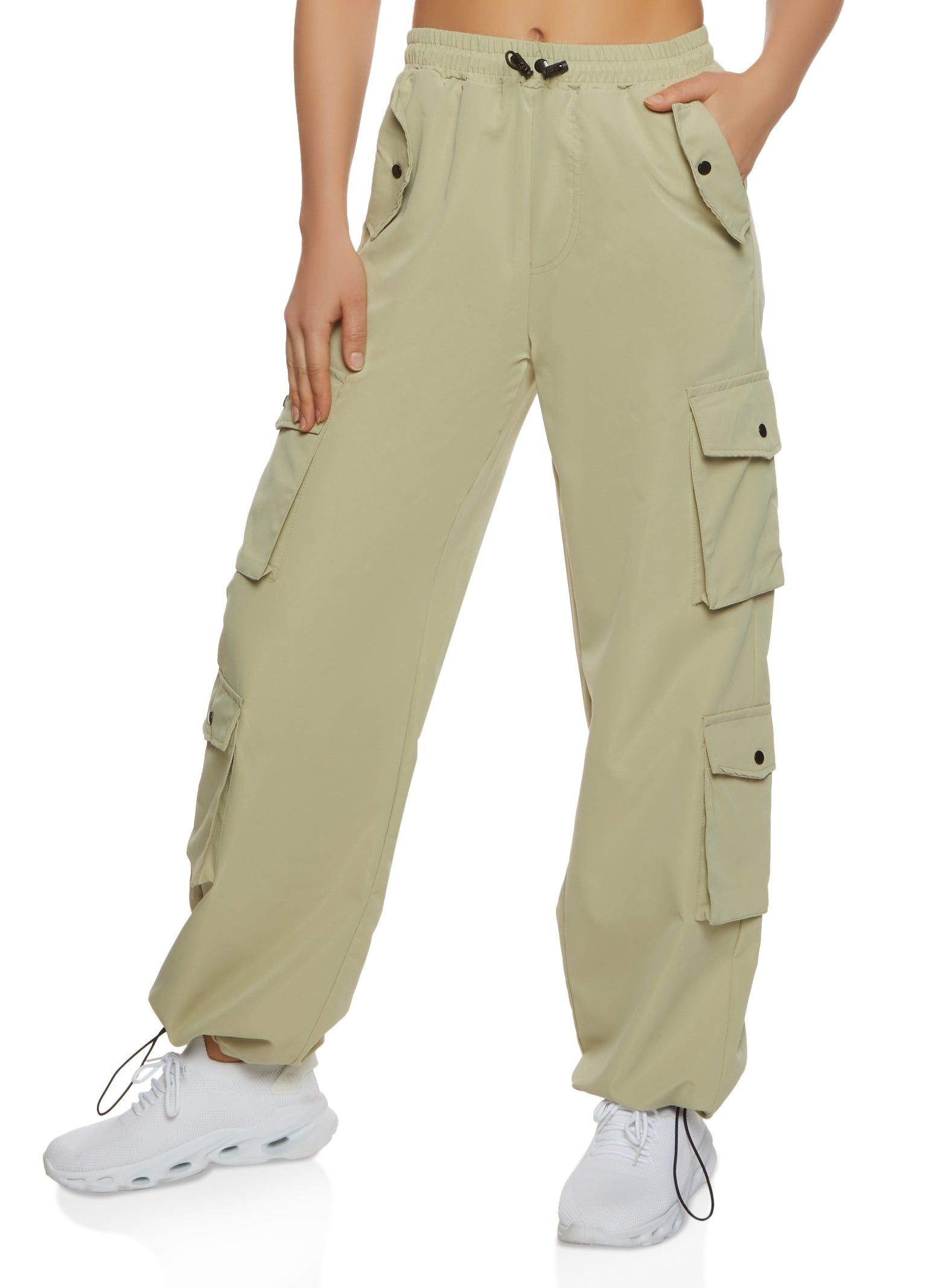 Toggle Drawstring Hem Cargo Pocket Pants sold by Rainbow