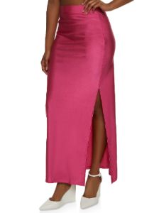 Spandex Side Slit Maxi Skirt sold by Rainbow