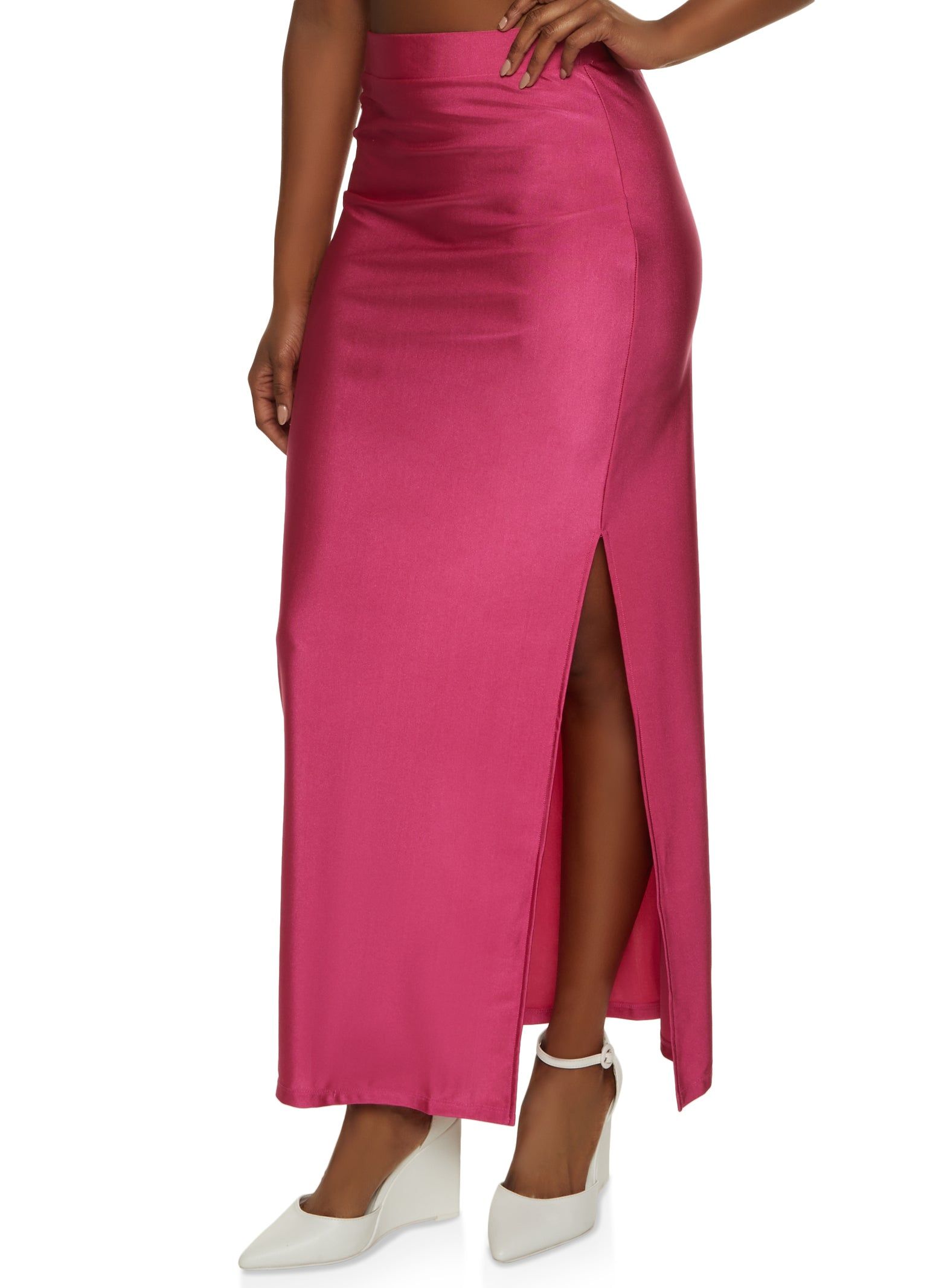 Spandex Side Slit Maxi Skirt sold by Rainbow