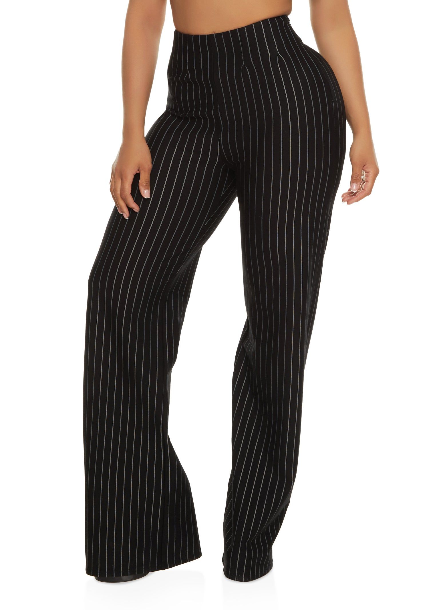 High Waisted Pinstripe Palazzo Pants sold by Rainbow