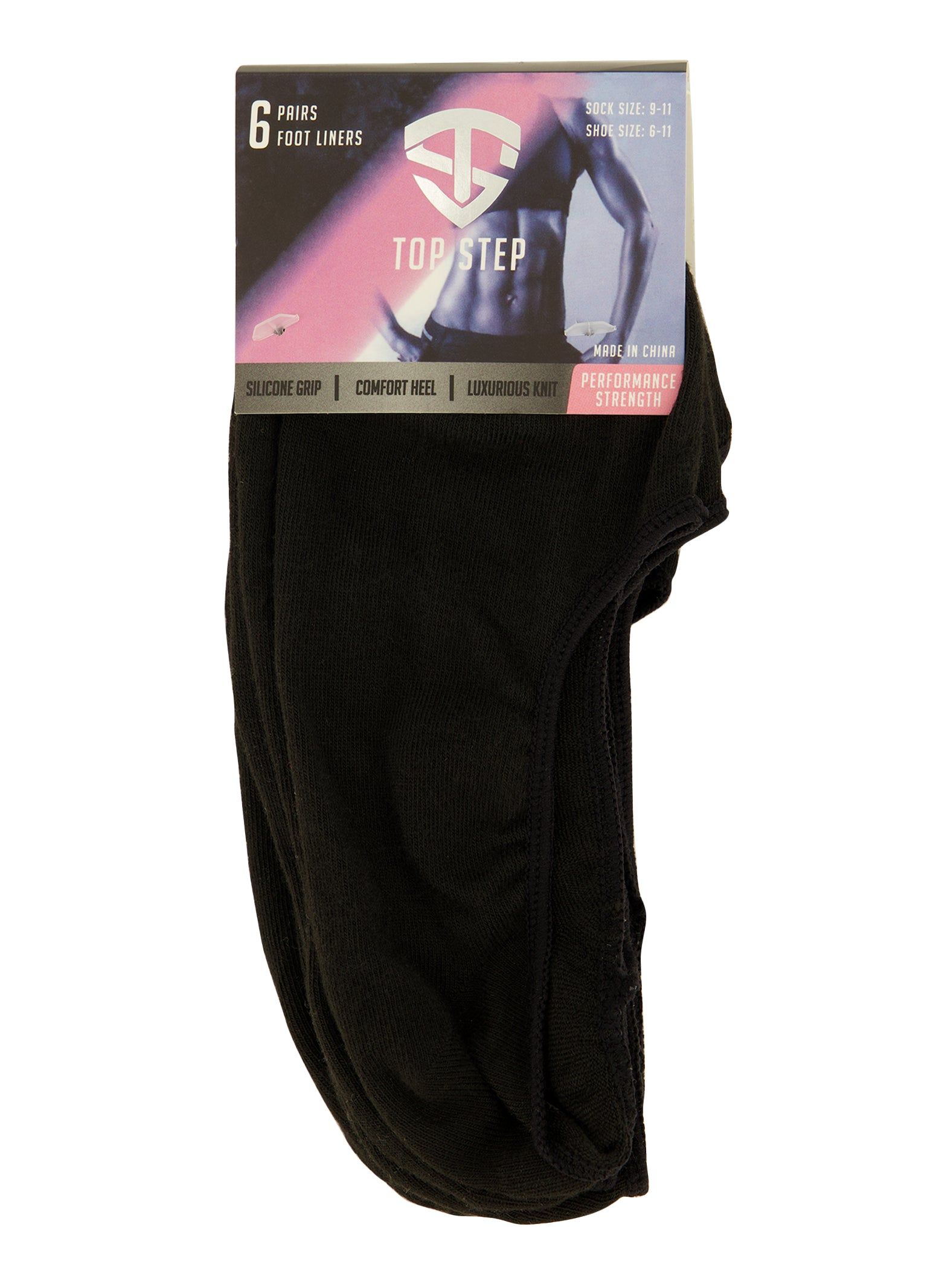 Solid No Show Socks 6 Pack Size 9-11 sold by Rainbow