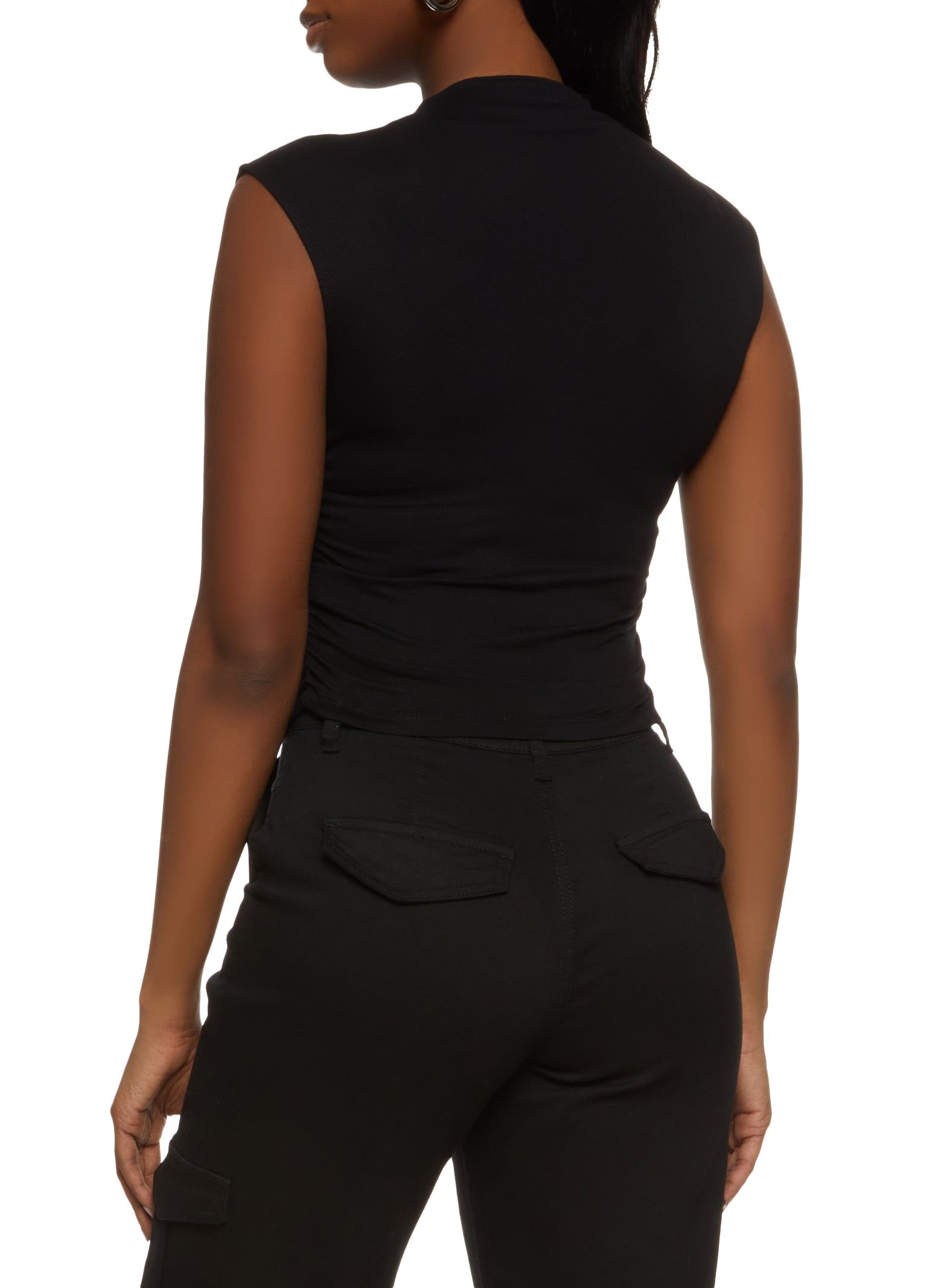 Ruched Sleeveless Mock Neck Top sold by Rainbow product image thumbnail 2