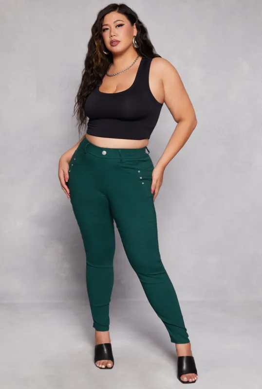 Plus Size Stretch High Waisted Dress Pants sold by Rainbow