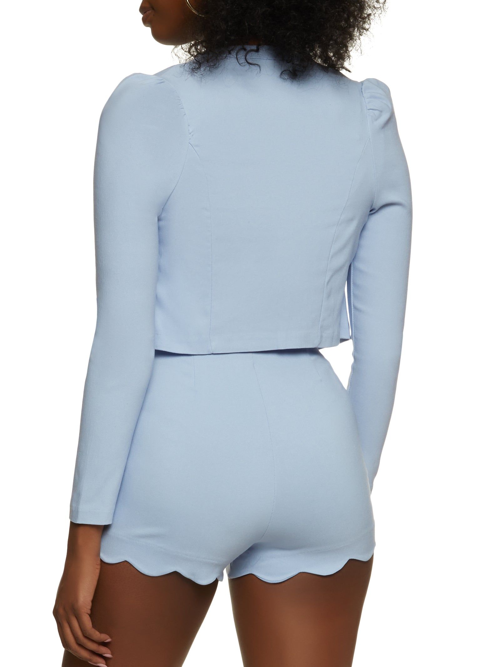 Scalloped Trim Cropped Blazer sold by Rainbow product image thumbnail 3