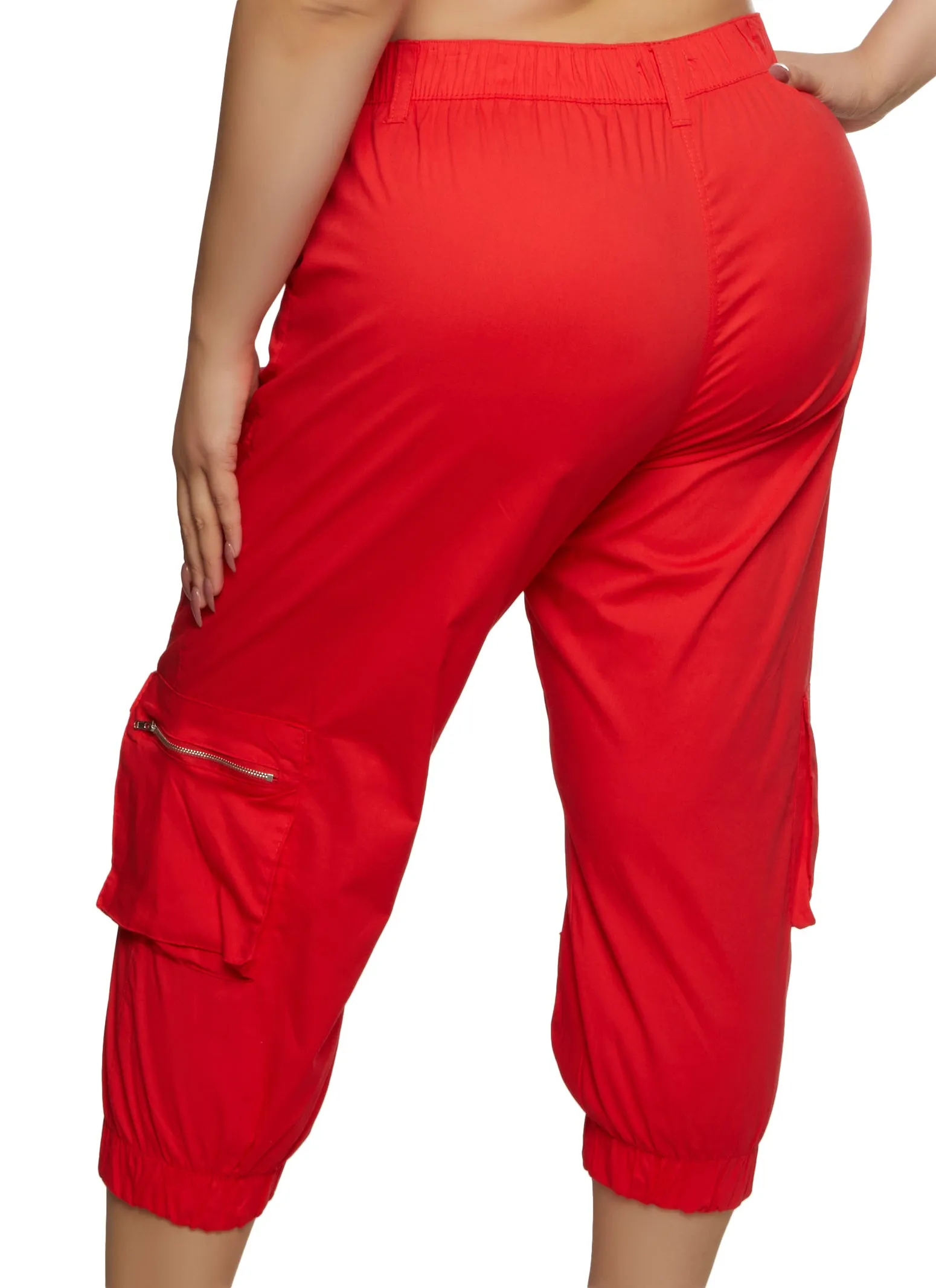Plus Size Zipper Detail Cargo Pocket Capri Pants sold by Rainbow product image thumbnail 2
