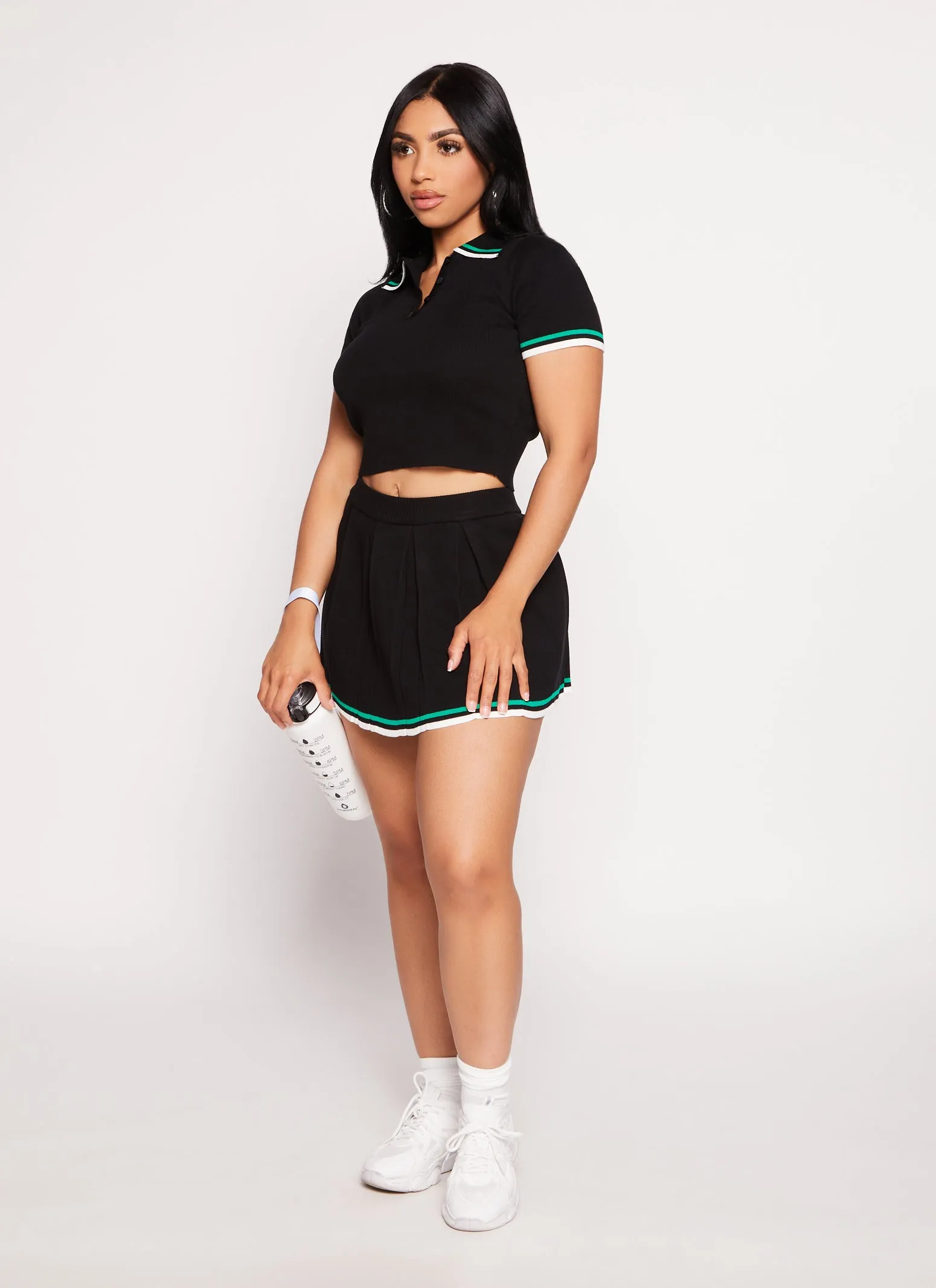 Daisy Varsity Striped Cropped Polo Shirt sold by Rainbow product image thumbnail 2