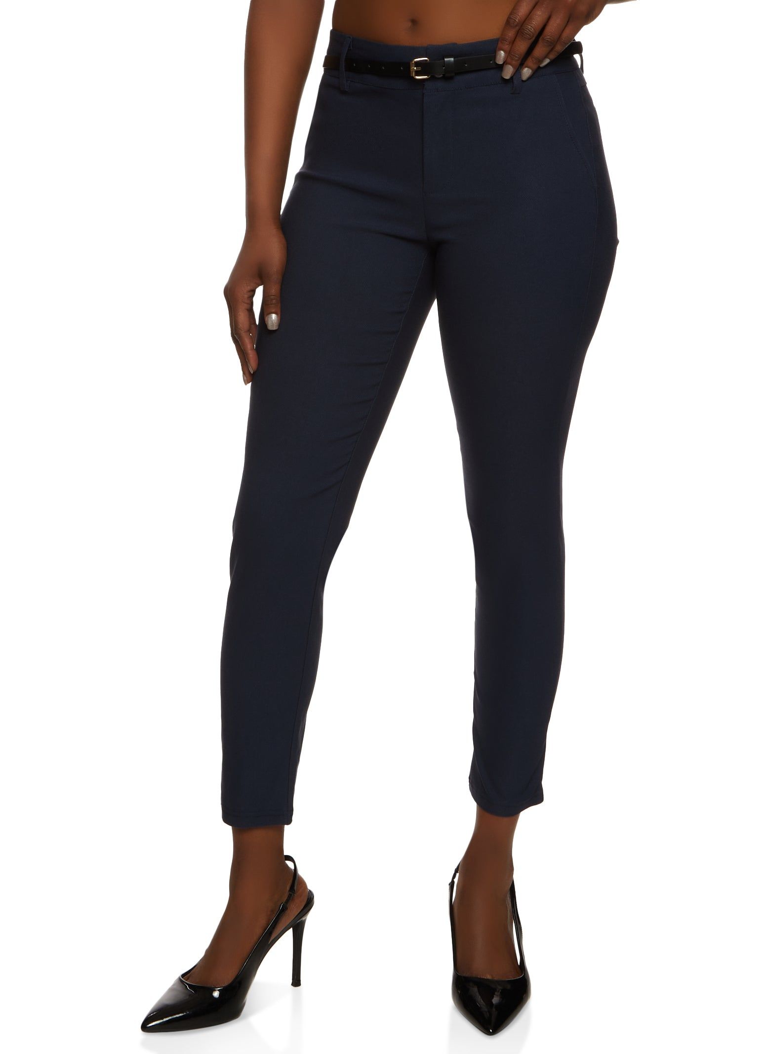Belted Straight Leg Dress Pants sold by Rainbow