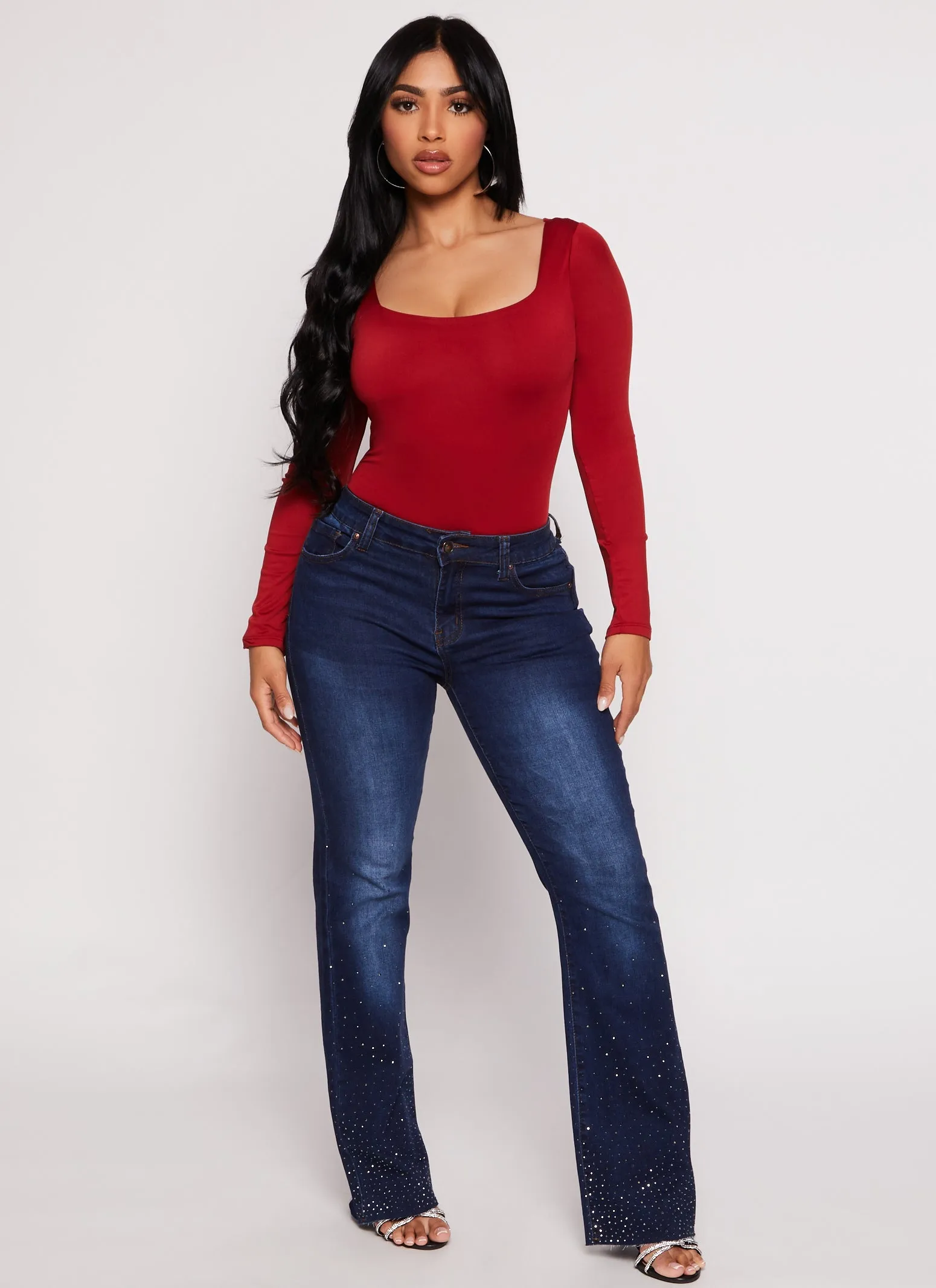 Square Neck Long Sleeve Bodysuit sold by Rainbow product image thumbnail 2