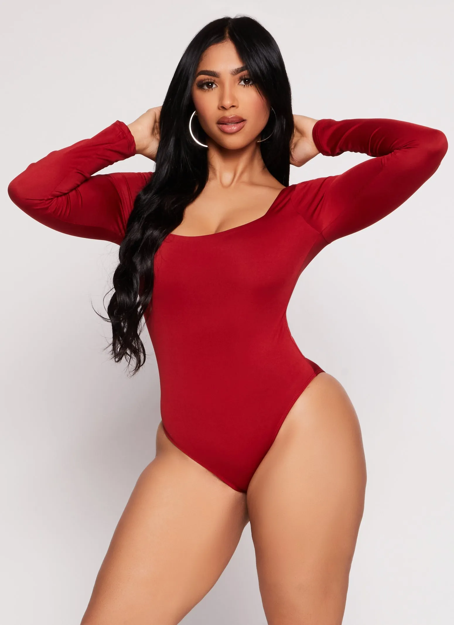 Square Neck Long Sleeve Bodysuit sold by Rainbow