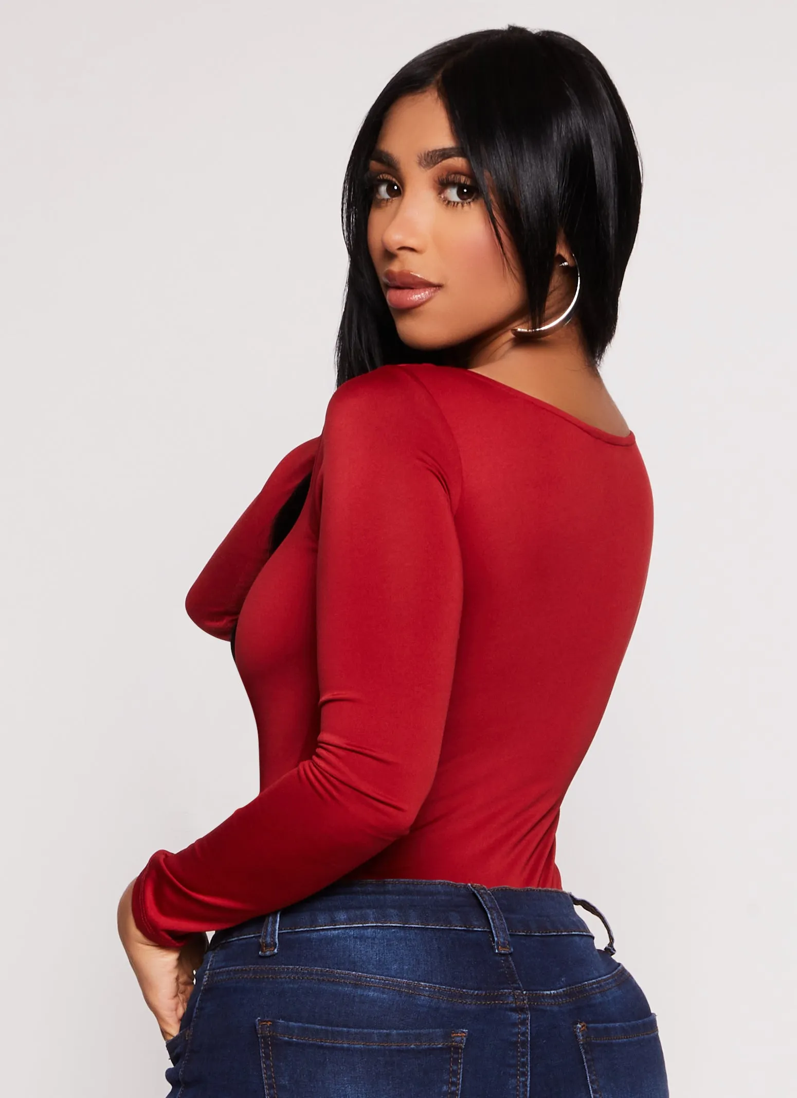 Square Neck Long Sleeve Bodysuit sold by Rainbow product image thumbnail 3