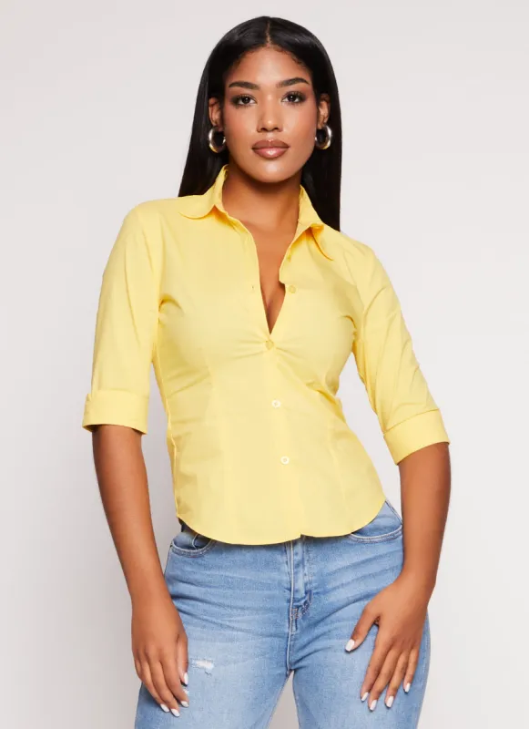 Fixed Cuff Button Front Shirt sold by Rainbow