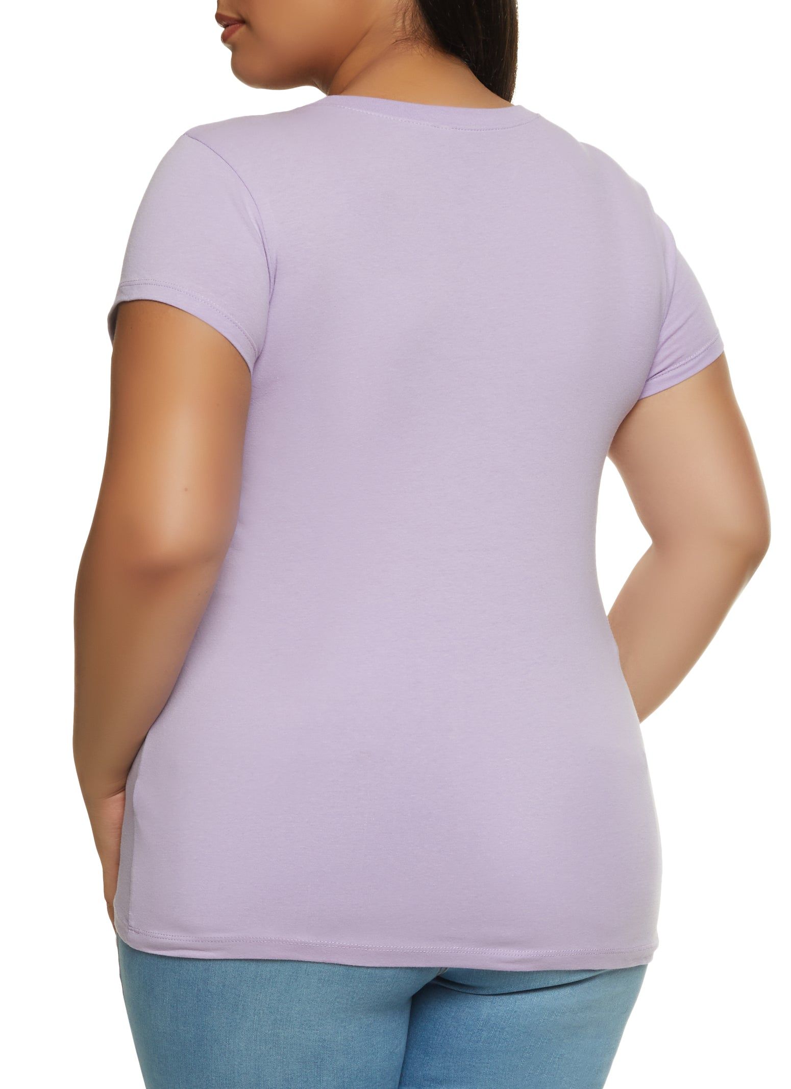 Plus Size Basic Short Sleeve Crew Neck Tee sold by Rainbow product image thumbnail 2