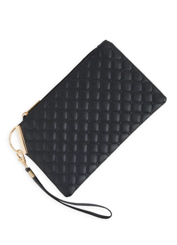Faux Leather Quilted Wristlet sold by Rainbow
