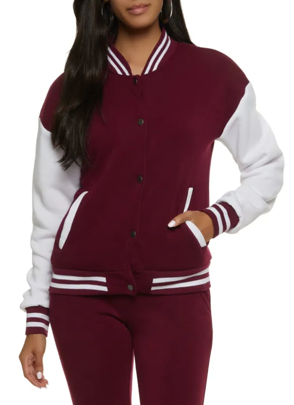 Color Block Varsity Jacket sold by Rainbow