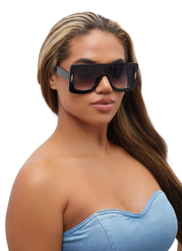Oversized Frame Shield Sunglasses sold by Rainbow