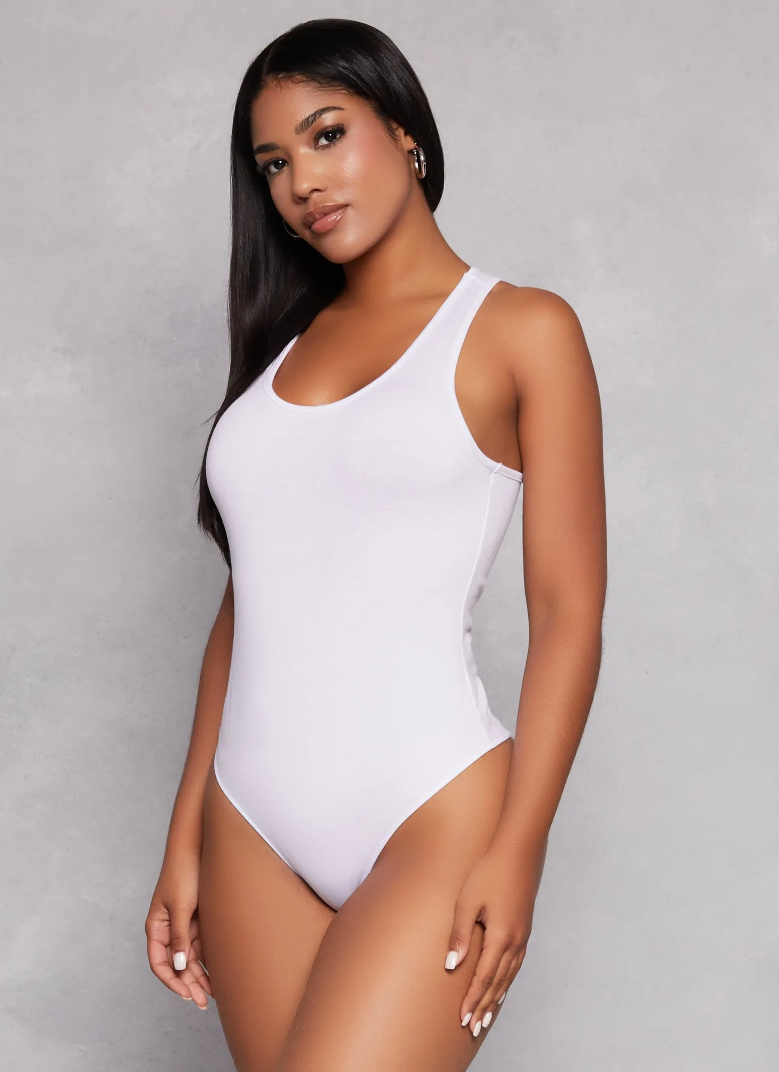 Basic Scoop Neck Racerback Tank Bodysuit sold by Rainbow product image thumbnail 2