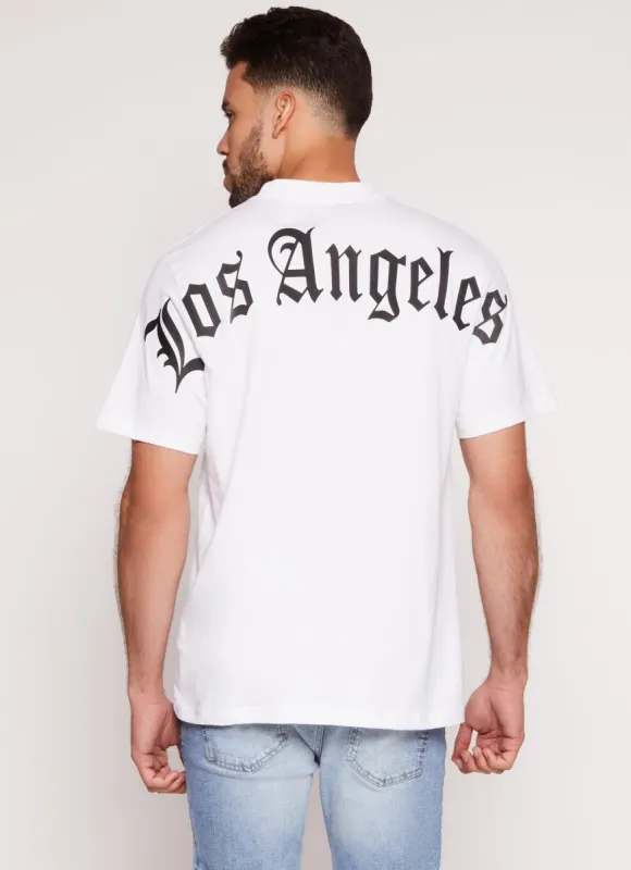 Mens Los Angeles Short Sleeve Back Graphic Tee sold by Rainbow