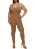 Plus Size Solid Scoop Neck Cami Catsuit sold by Rainbow