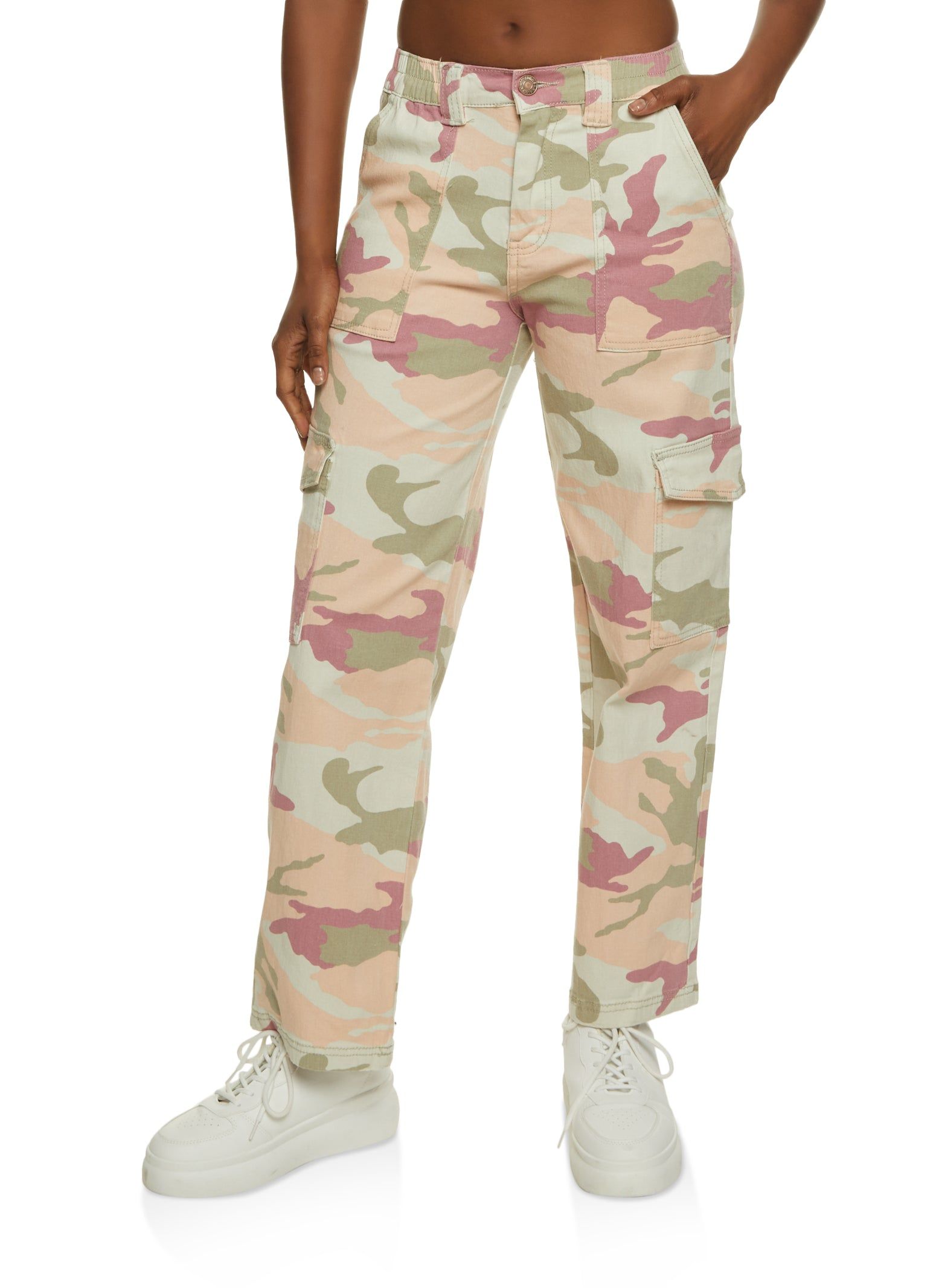 Twill Straight Leg Cargo Pants sold by Rainbow