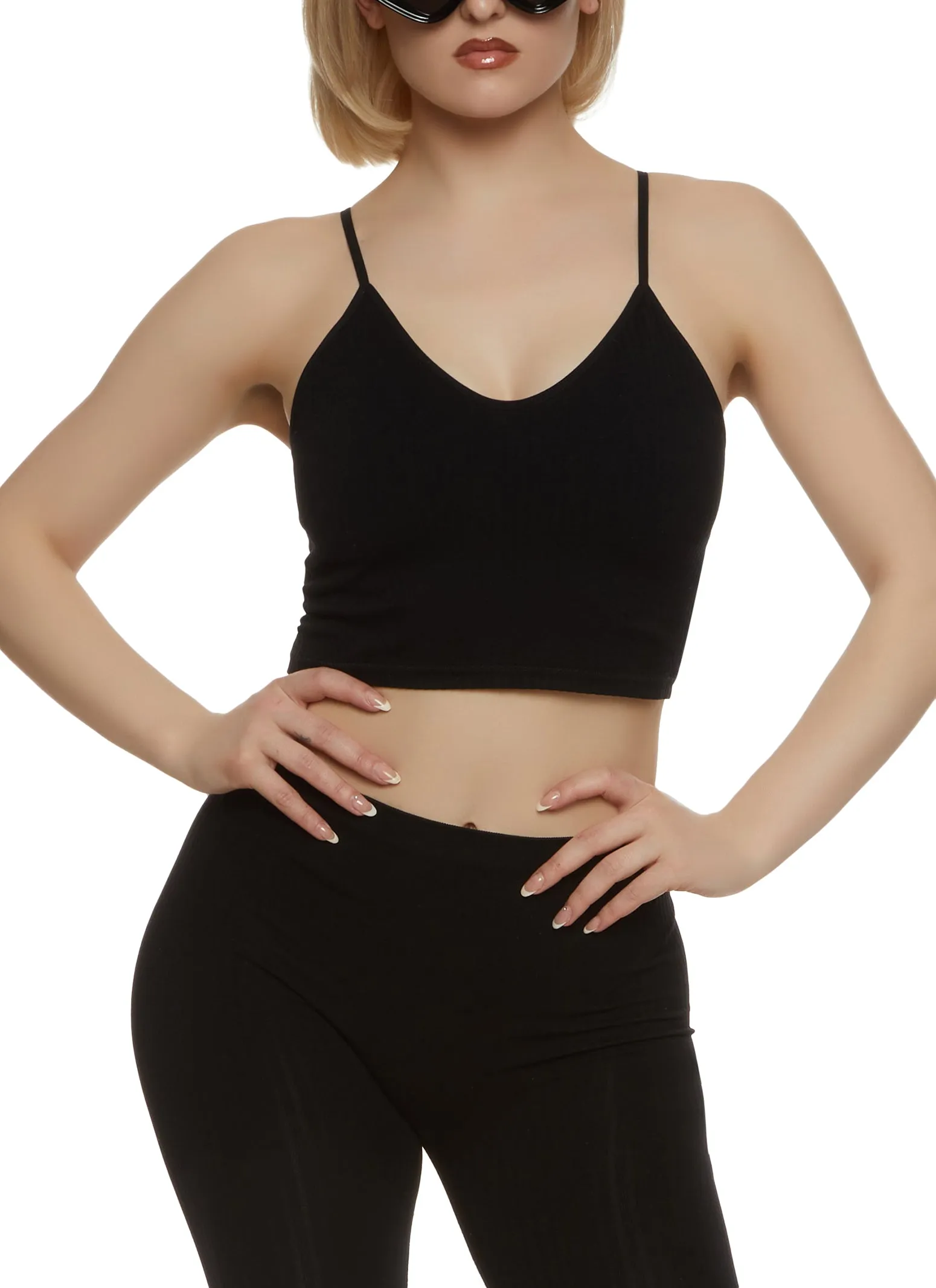Seamless Ribbed Knit Cropped Cami sold by Rainbow product image thumbnail 2