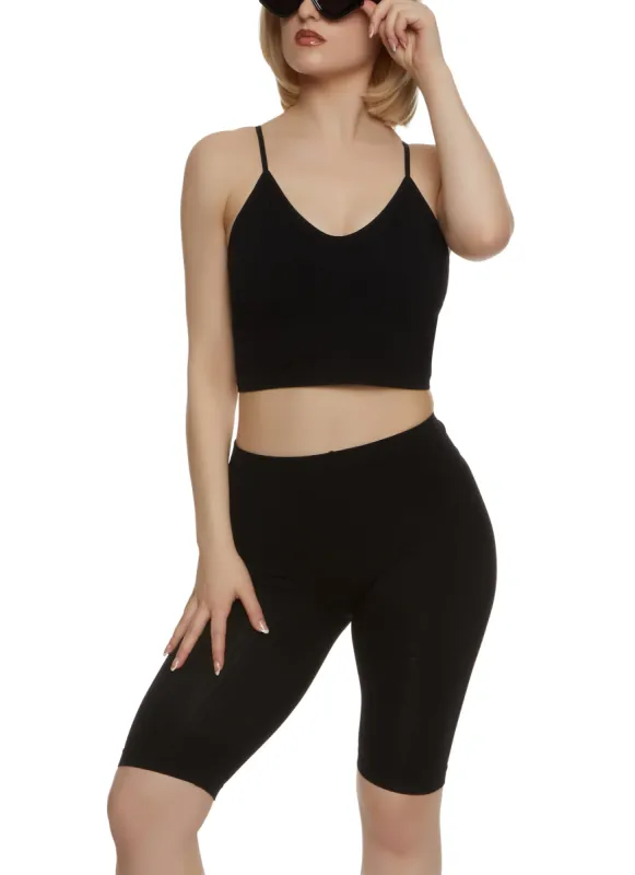 Seamless Ribbed Knit Cropped Cami sold by Rainbow