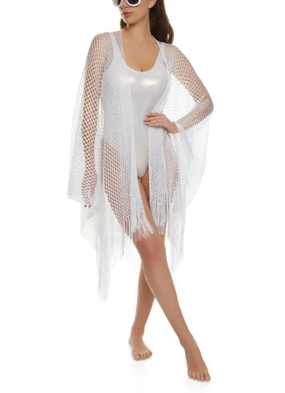 Lurex Fishnet Swim Cover Up Kimono sold by Rainbow