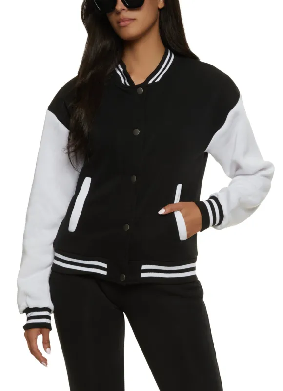 Color Block Varsity Jacket sold by Rainbow