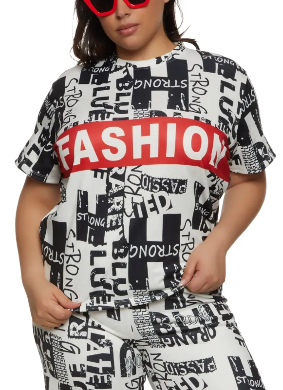 Plus Size Fashion Graphic Print Top sold by Rainbow
