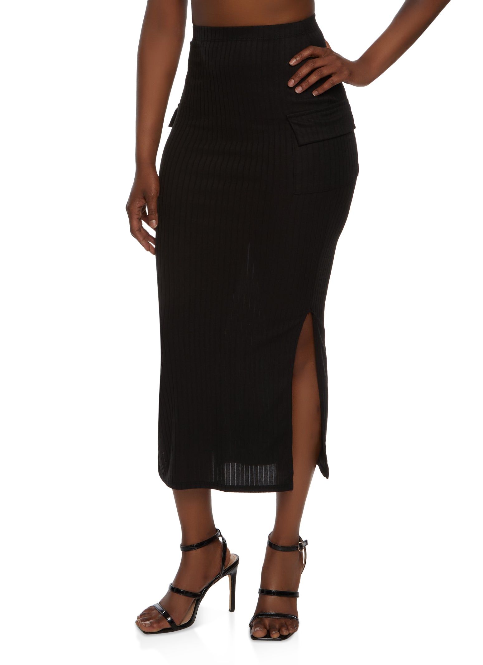 Ribbed Knit Cargo Skirt sold by Rainbow product image thumbnail 2