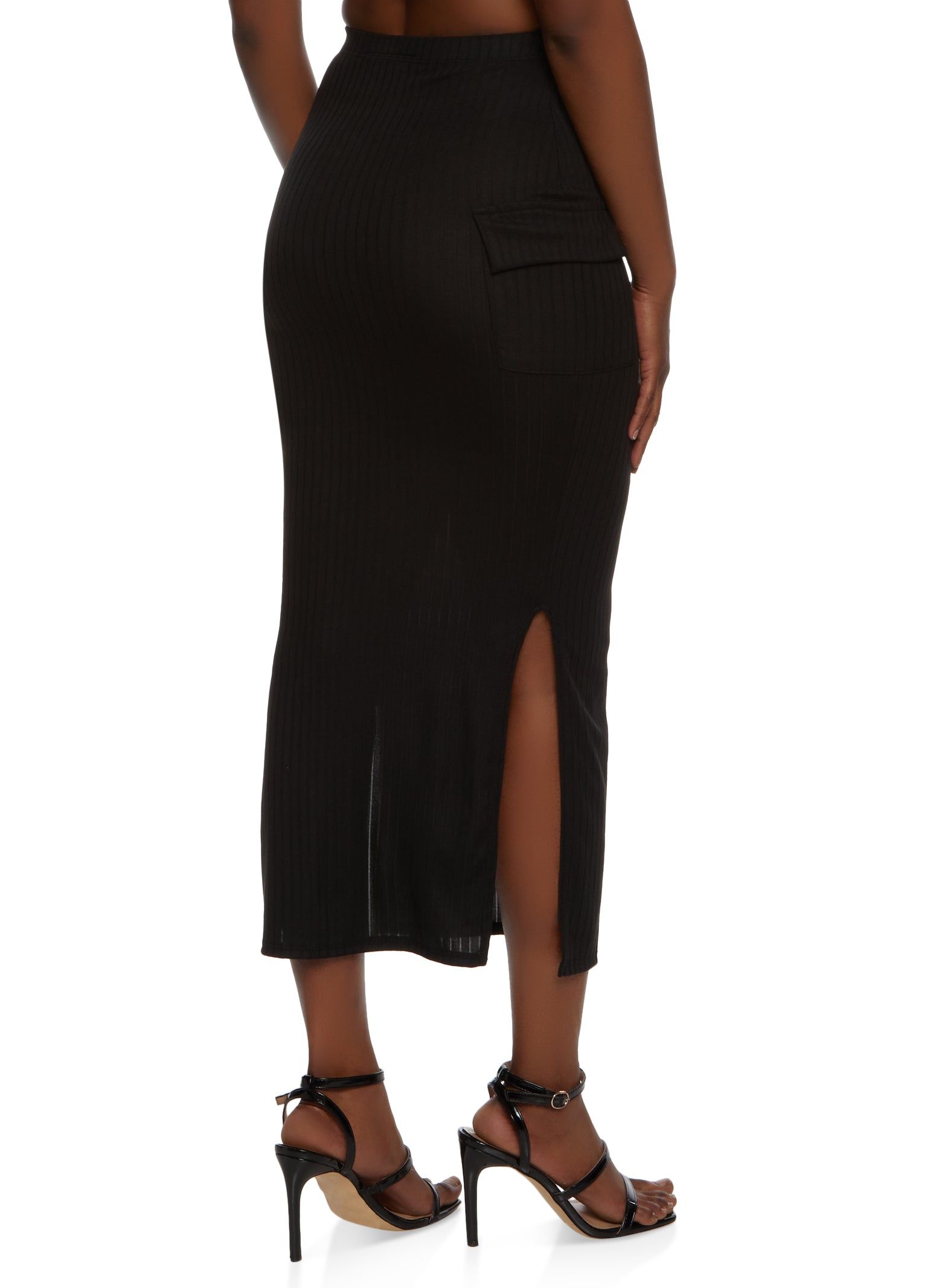 Ribbed Knit Cargo Skirt sold by Rainbow product image thumbnail 3