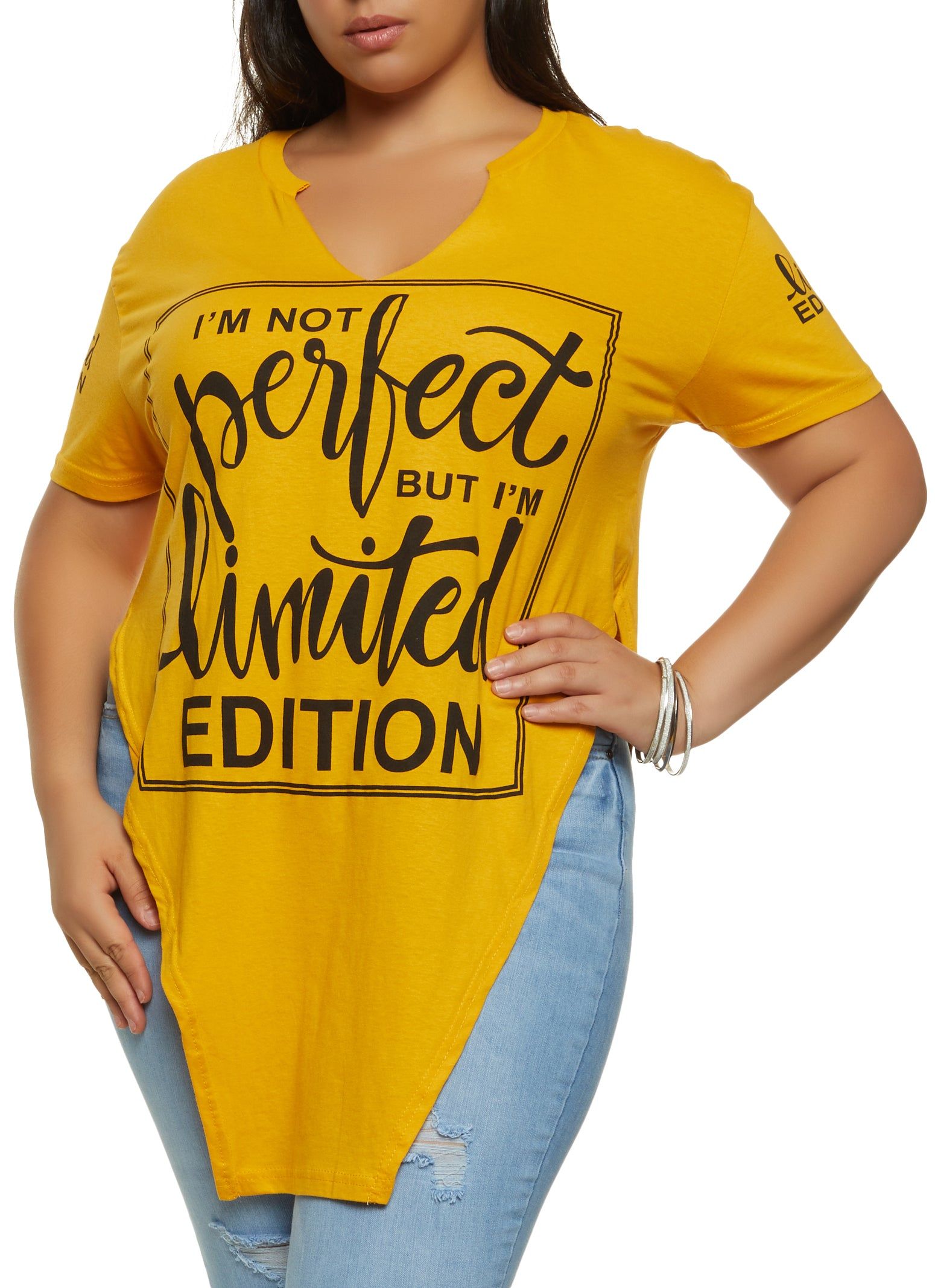 Plus Size Im Limited Edition Hanky Hem Graphic Tee sold by Rainbow